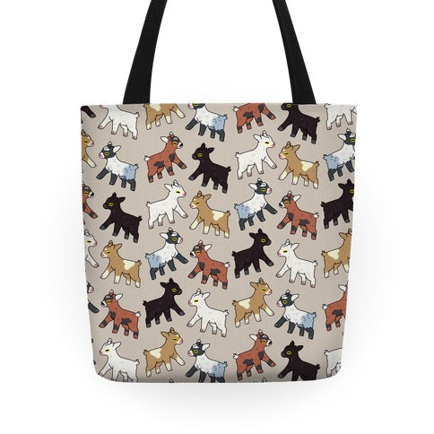 Baby Goats On Baby Goats Pattern Tote Bag